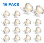 16 Pack Outdoor Recessed LED Deck Lights Kits IP67 Waterproof Inground LED Step Lights Kit for Garden, Yard, Steps, Bath Room and Kitchen