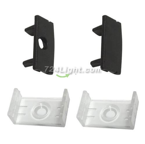 Black LED Profile U02 9x17mm U-Shape LED Aluminum Channel System