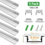 Silver U03 Profile 10x30mm U-Shape LED Aluminum Channel System Aluminum Profile