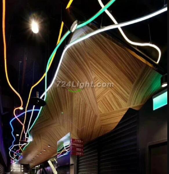 1M/5M/10M/20M Pack of T1225 LED Neon Light Housing Kit with End Caps and Mounting Clips, Flexible Neon Channel Fit for 12mm Wide LED Strip Lights
