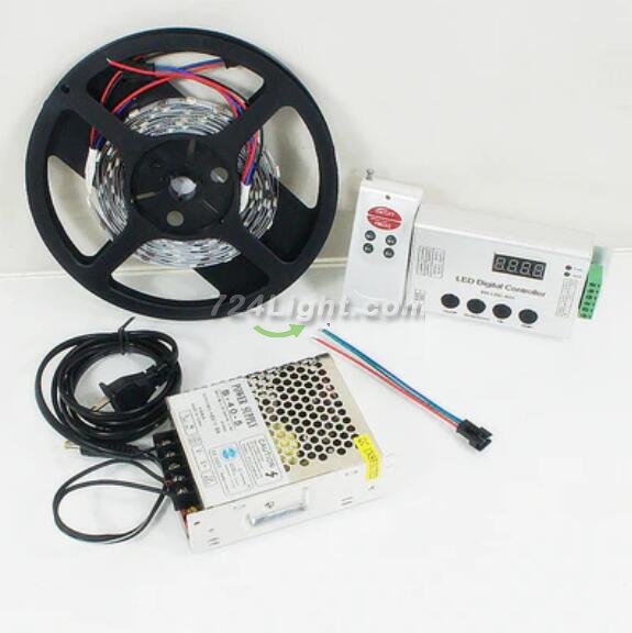 DC 5V SK6812 Individually Addressable LED Strip Light, 16.4FT/5M 5050 RGB Pixel LED Strip Kit with 150LEDs
