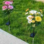 Small Wild Flower Landscape Courtyard Lawn Garden Decoration LED Solar Chrysanthemum Lamp Outdoor Colorful Light