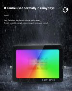 2 Pack 50W RGBCW Outdoor LED Floodlight WiFi Bluetooth RGBCW 2700K-6500K & 16 Million Colors, LED Landscape Lights, IP66 Waterproof