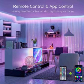 LED Strip Lights 150ft, Jerritte Smart LED Lights Kit Remote and App Controlled Music Sync RGB Color Changing LED Lights for Bedroom Room Home Décor