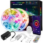 Led Strip Lights 30ft RGB 5050 Music Sync Color Changing LED Light Strips Kit with Ir Remote LED Light For Bedroom Kitchen Home Decoration