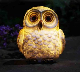 Solar Garden Lights Outdoor Garden Owl Statue Decoration