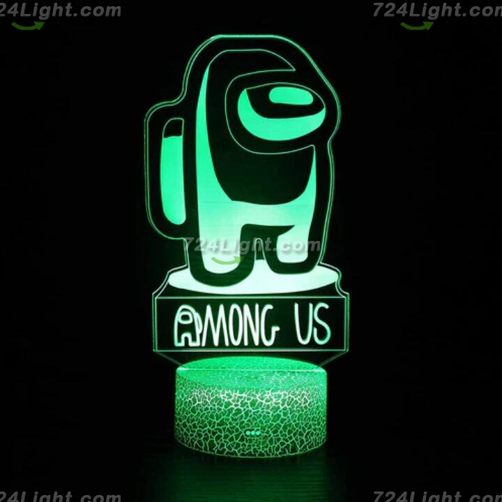 Among Us Toys 3D LED Multicolor Night Light w/ 16 Colors Remote Touch Switch Adjustable Brightness for Kids Bedroom Decoration
