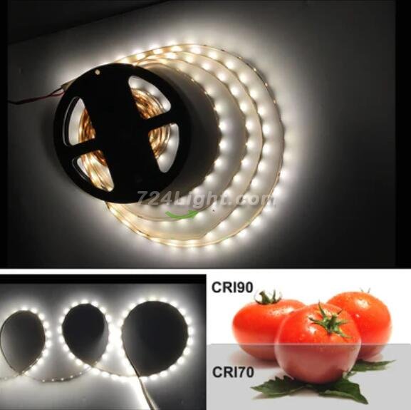 High CRI 90 LED Strips, Flexible 5M LED Strips, SMD2835-300 60 LEDs 1000LM Per Meter 8mm Wide Tape