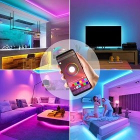 65.6Ft (4x 5M) SMD5050-150 Multicolor LED Light 600 LEDs Waterproof LED Strip Light 5050 RGB 12V w/ Power Supply & Controller
