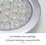 4pcs Pack Round LED Under Cabinet Lighting Stainless Steel LED Puck Light 2W 12VDC, 3 Switches Optional Controllable Puck Light for Motorhome, Caravan, Truck, Kitchen, Wine Cabinet, Wardrobe