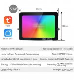 2 Pack 50W RGBCW Outdoor LED Floodlight WiFi Bluetooth RGBCW 2700K-6500K & 16 Million Colors, LED Landscape Lights, IP66 Waterproof