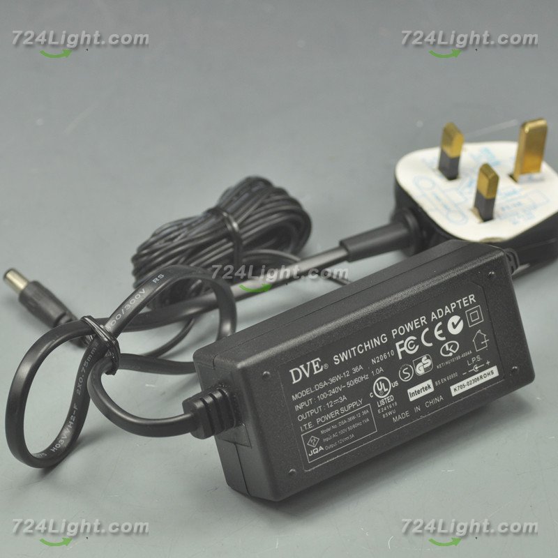 Original 12V 3A Min Adapter Power Supply UK 36 Watt LED Power Supplies For LED Strips LED Lighting