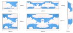 5 PACK LED Skylight 1x4FT - 300*1200mm 36W 3060LM Blue Sky LED Flat Panel Light Framed For Ceiling Decoration