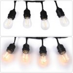 1Pack - Dimmable Waterproof LED Outdoor String Lights - Hanging, 2W Edison Bulbs - 48Ft Commercial Lights for Decor for Patio, Backyard, Garden, S14 Black - Warm White