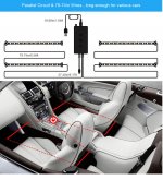Car Interior Lights 4pcs 48 LED Car Atmosphere Glow Neon lights Multi-Color Music Car LED Strip Lights Decorative Underdash Lighting Kit with Bluetooth APP Controlled Sound Active function Wireless Remote Control