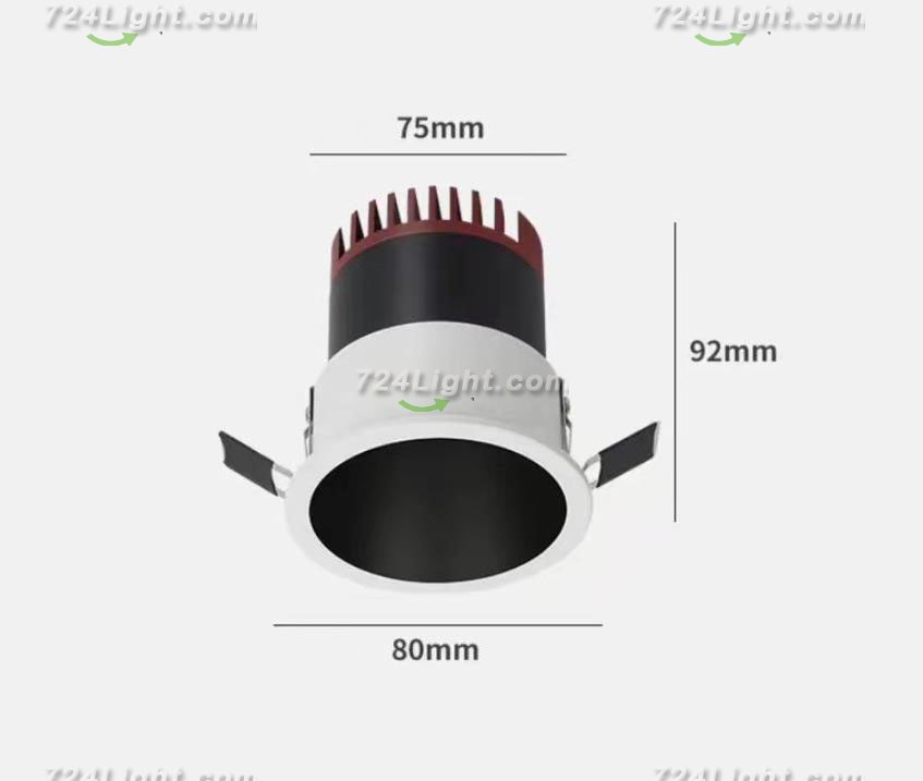 7W Narrow Edge Deep Anti-glare COB Spotlight Embedded LED Intelligent Dimming Color Ceiling Spotlight