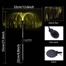 Outdoor Solar Garden Lights, 7 Colors Changing Waterproof Solar Jellyfish Light for Pathway Patio Lawn Party Decoration(2 Pcs)