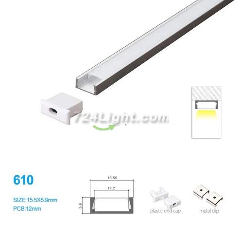 15.5*5.9MM LED Aluminum Profile Kit for LED Strip Light Installation