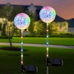 Solar Lights Outdoor Garden Decorative, 2 Pack Solar Dandelion with Colorful 16 LED, Waterproof Solar Flower Lights