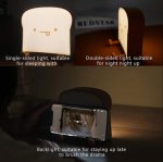 Meme Toast Bread LED Night Light Rechargeable Desk lamp with Timer for Baby Girls Boys