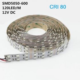 DC 12V Dimmable SMD5050-600 Double Row Flexible LED Strips 120 LEDs Per Meter 15mm Width 1800lm Per Meter
