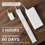 2 Pack 3-Color Dimmable LED Motion Sensor Under Cabinet Light, Rechargeable Magnetic Wireless Under Counter Lighting for Kitchen Bedroom Closet Cupboard Wardrobe Stairs Corridor