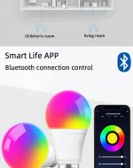 4Pack 9W LED Light Bulb E27 Base RGBCCT Bluetooth APP Controlled Smart Light Bulbs Sycn with Music
