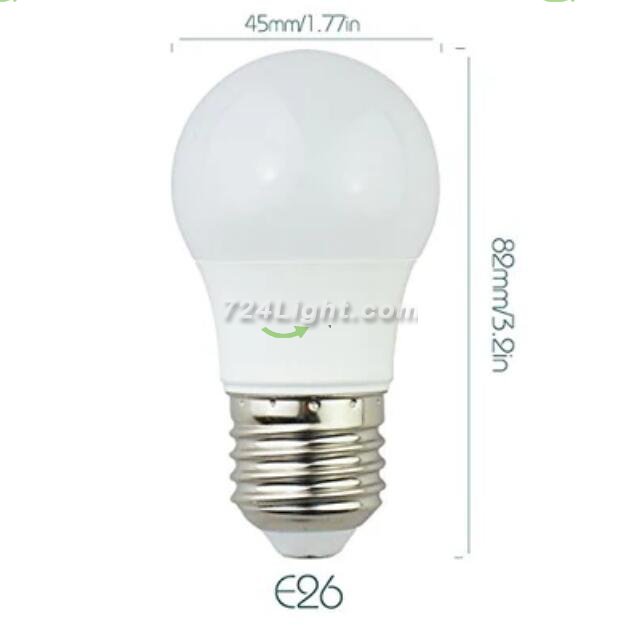 6 Pack 3Watt 250LM G4 LED Bulb Light (25W Equivalent) E27 Screw Base 100-240V AC Non-dimmable 50mm White Light LED Globe