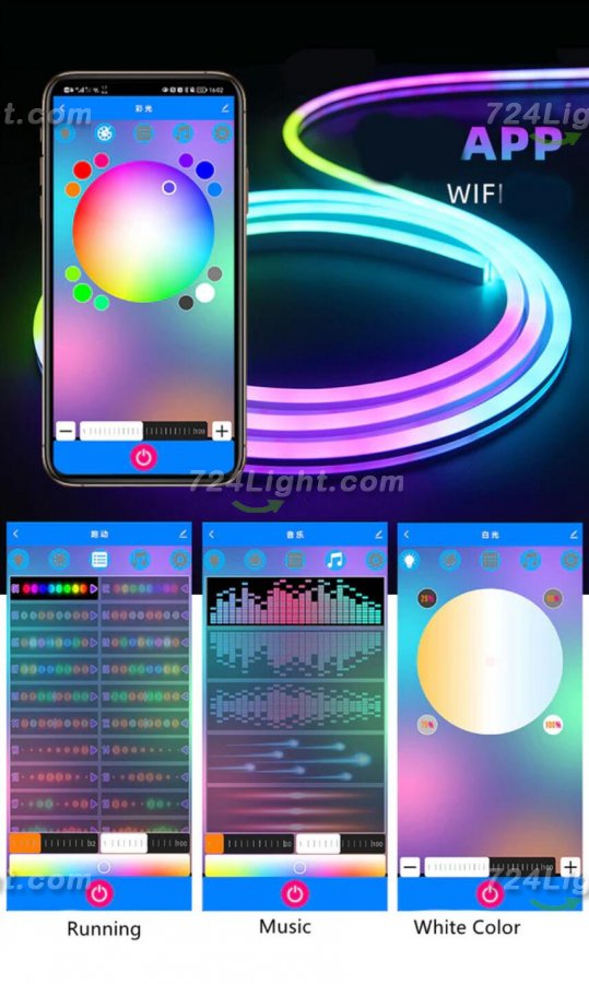 RGB, RGBW, RGBWW SPI LED Controller WiFi Music Controller for Addressale LED Strips and Panels Support WS2811 WS2815 WS2801 SK6812 WS2813 SK9822 APA102C etc iOS/Android App Control