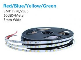 Red/Blue/Greem/Yellow Color Super Slim 5mm Wide White FPCB Background DC 12V Dimmable SMD3528-300 Flexible LED Strips 300 lm Per Meter