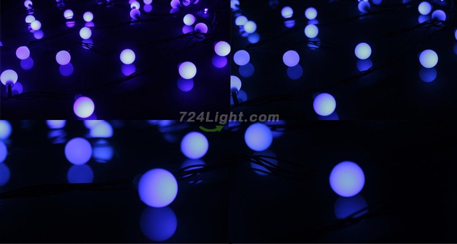 20 Led 16.4ft String Lights LED Large Ball RGB Colorful Christmas Ball String Light Outdoor LED Lights