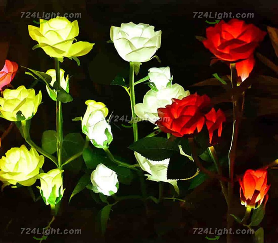 Solar Rose LED Lights for Your For Garden, Patio, Yard, Landscape Decor - 2 Pack