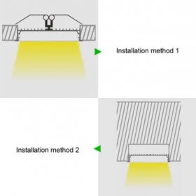2 Pack H20050 Big Aluminum Extrusion Channel for Flush Mounting Linear Office Lighting System