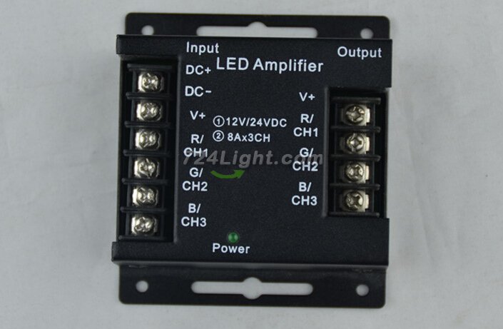 12V-24V 8A 3 Channels LED RGB Amplifier Common Anode LED Amplifier For 5050 SMD RGB LED Strip Light Bulb