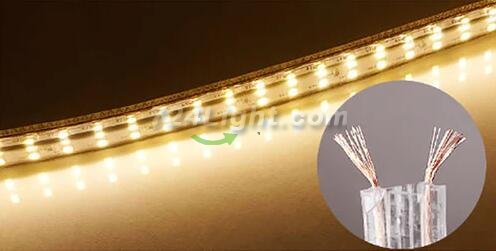 AC 110V 220V SMD2835 High Voltage Flat Strip Light 180 LEDs Per Meter Double Row with the power plug