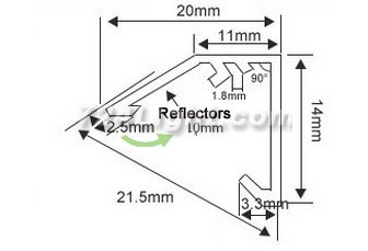 V Style LED Aluminium Extrusion LED Aluminum Channel 1.2 meter(47.3inch) with Reflector