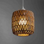 Hand-woven rattan chandelier Braided chandelier Wicker rattan shade Antique chandelier shade