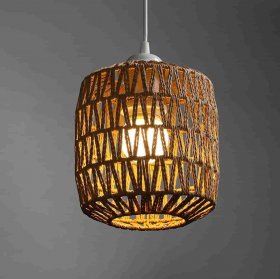 Hand-woven rattan chandelier Braided chandelier Wicker rattan shade Antique chandelier shade