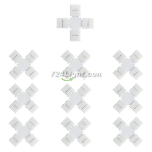 10pcs Pack Solderless Snap Down 2 pin Conductor LED Strip Connector for 10mm Wide 5050 5630 Single Color Flex LED Strips