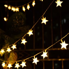 USB Powered Fairy string light,Five-pointed twinkle Star String Lights for Chrismas, Party, Wedding, New Year, Garden DÃ©cor