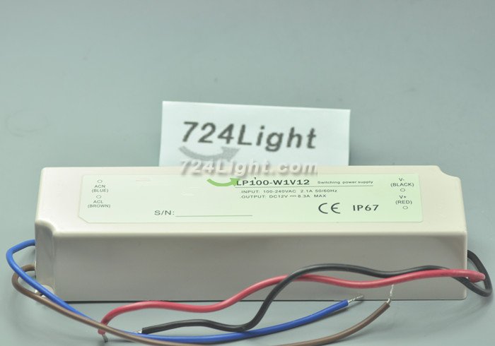 100 Watt LED Power Supply 12V 8.3A LED Power Supplies Waterproof IP67 For LED Strips LED Lighting