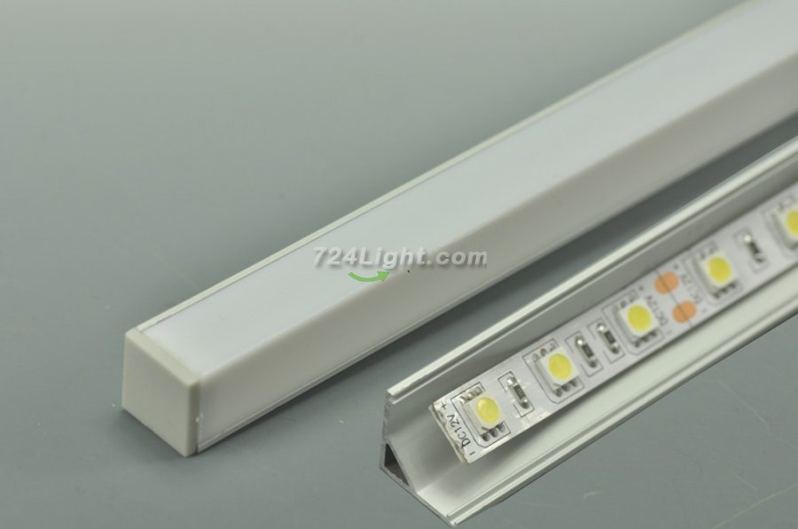 LED U Rectangle Aluminium Channel PB-AP-GL-005 1 Meter(39.4inch) 16 mm(H) x 16 mm(W) For Max Recessed 10mm Strip Light LED Profile