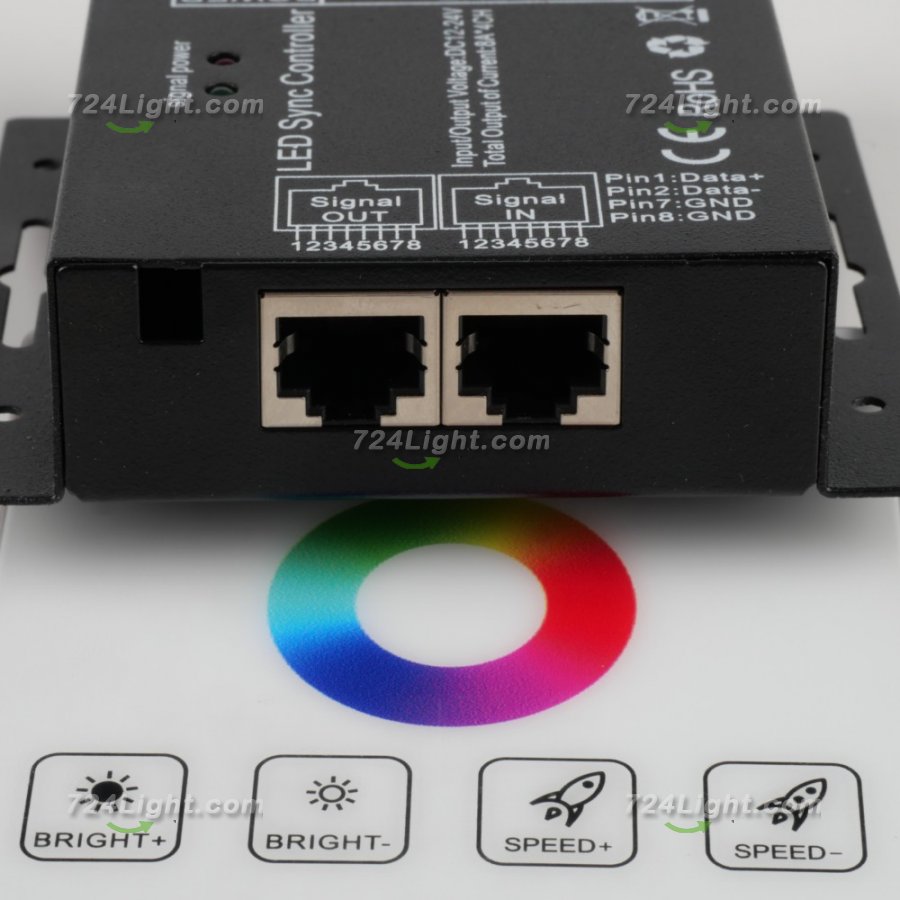 12-24V 8A×4 LED RGB Touch Series LED Round Controller For RGB LED Strip