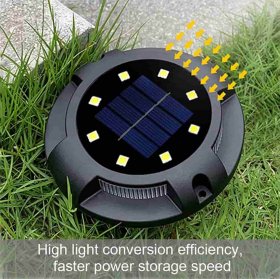 Solar Ground Lights, 12LED Solar Outdoor Lights Waterproof Disk Lights for Landscape Pathway Yard Path Lawn decoration (8 Pack)