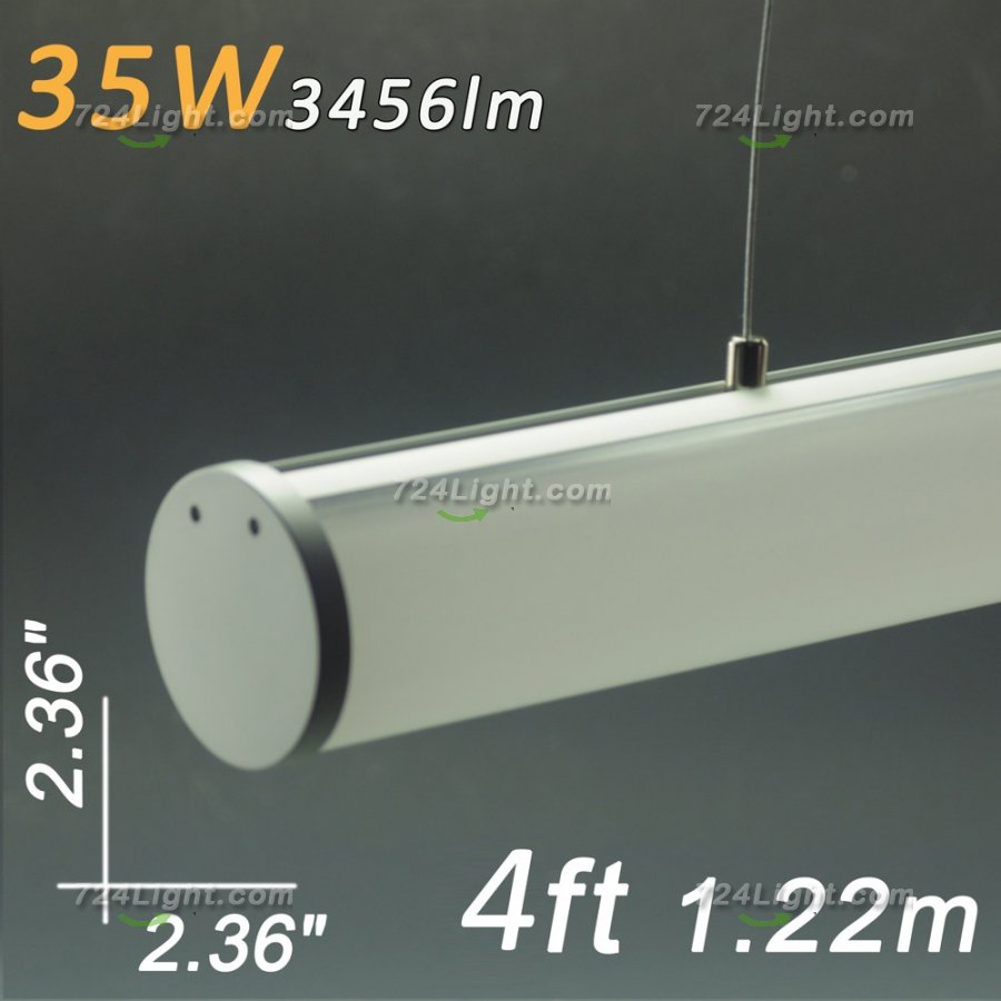 Linear Suspension Fixtures 4ft 1.2 Meter 2.36\"x2.36\" 35W DC 12V