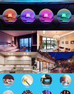 4Pack 9W LED Light Bulb E27 Base RGBCCT Bluetooth APP Controlled Smart Light Bulbs Sycn with Music