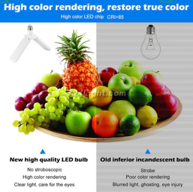30W Deformable LED Garage Ceiling Lights 3000LM 6500K White 300W Equivalent CRI80+ E26/E27 Base