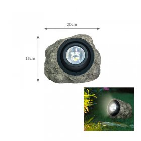 Solar Stone Light, Waterproof Resin Simulation Stone Light for Garden Lawn Path Landscape Spotlight