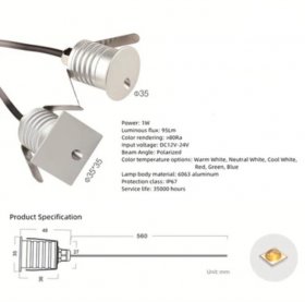 8PCS Pack 1W 12-24V DC IP67 LED Step Lights Round/Square Waterproof Dimmable Inground Light Made By 6063 Aluminum LED Wall Corner Light