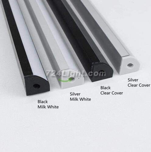 Silver Corner LED Aluminum Profile V02 16x16mm V-Shape Curved Cover Corner Mounting Aluminum Channel
